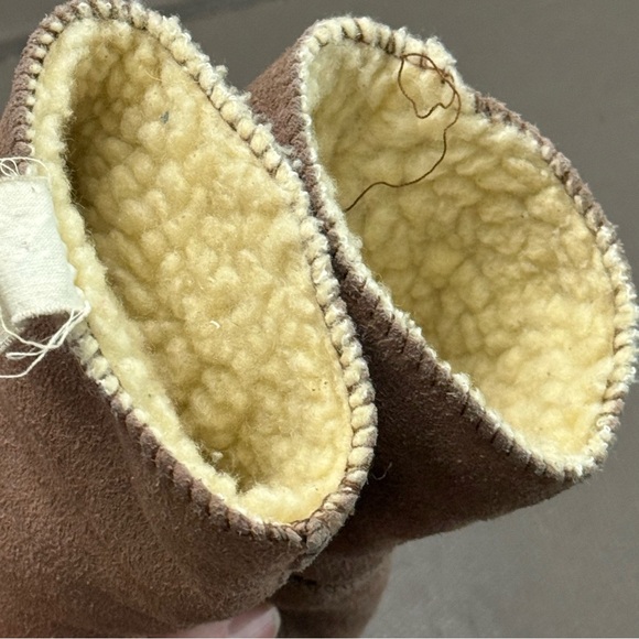 Sta Soft Buckskin Gloves Shearling Lined Brown Made in USA Vintage - Picture 4 of 5